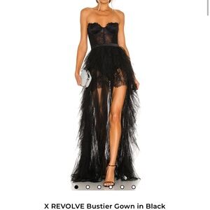 For love & lemons x revolve bustier gown in black